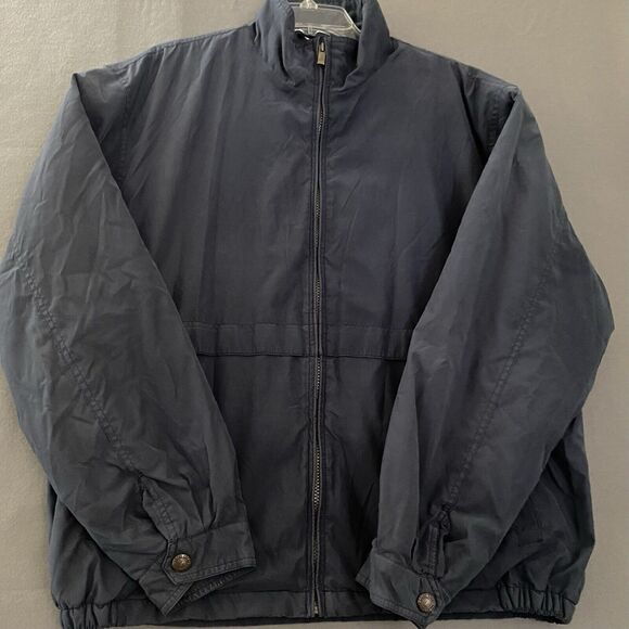 IZOD Jacket Men's XL‎ Blue Fleece Lined Softshell Jacket Inside Pockets Zip Up - Picture 1 of 16